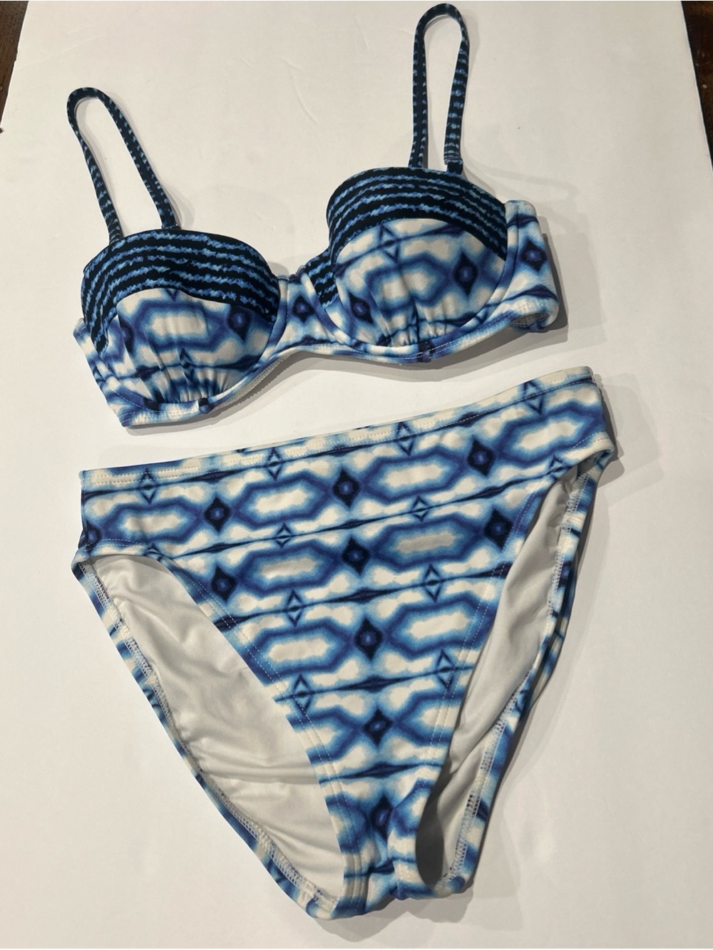 Michael Kors Blue Patterned Two-Piece Bikini